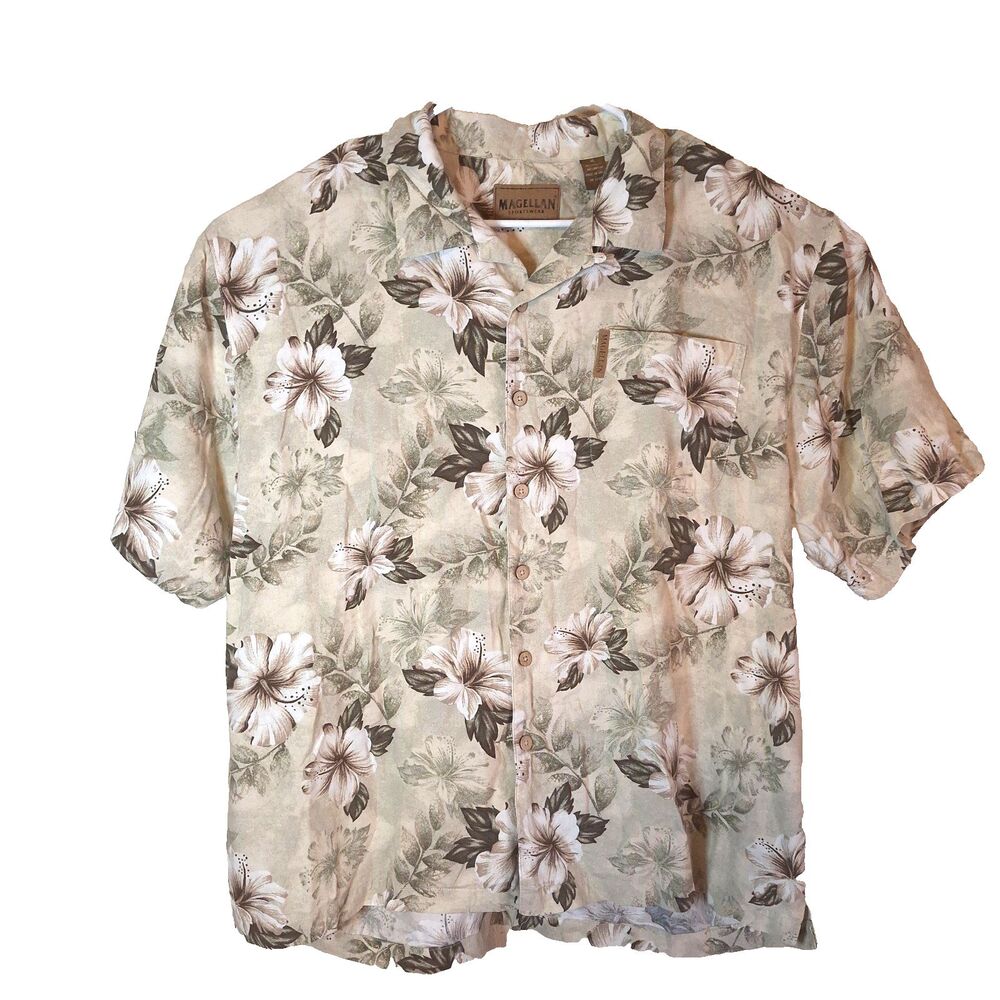 Magellan Sportswear Men’s Classic Floral Hawaiian Size XL Short Sleeve W/ Pocket